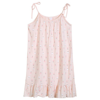 Suspender nightgown ສໍາລັບແມ່ຍິງ summer ຝ້າຍບໍລິສຸດປັບສາຍ shoulders ບາງສາວງາມ pajamas floral ນັກສຶກສາ summer ເຄື່ອງນຸ່ງຫົ່ມ