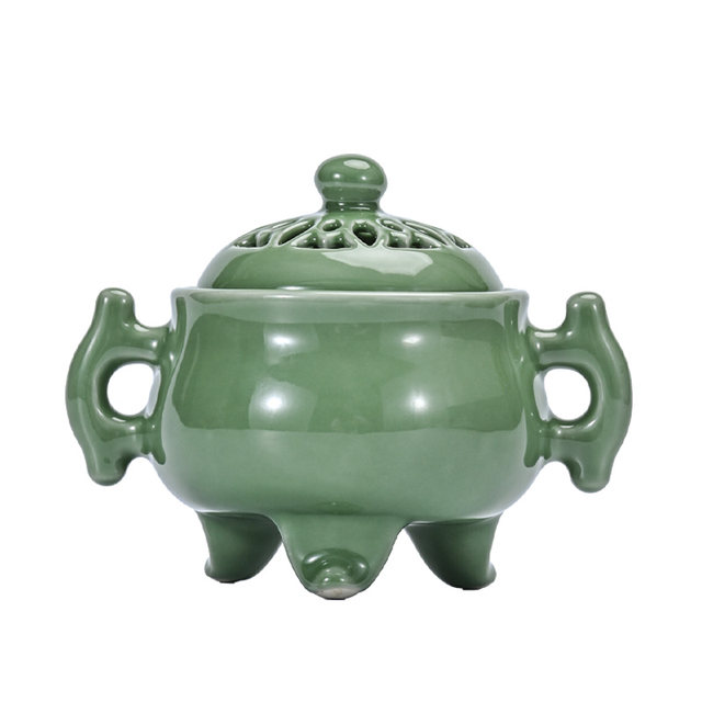 Taiwan temperature control chip electric incense burner comes with copper plate and wooden base