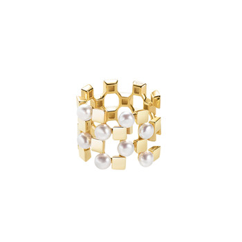 Hussain freshwater pearl open ring