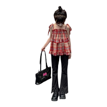 Girls camisole top summer 2024 new childrens pure cotton hot girl outfit summer wear girl Korean vest