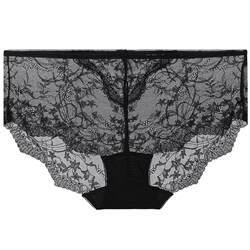 Adoring underwear ແມ່ຍິງດອກ Vine ຝ້າຍສີແດງລຸ່ມ Crotch Sexy Lace ກາງແອວ Boxer Briefs AM237541