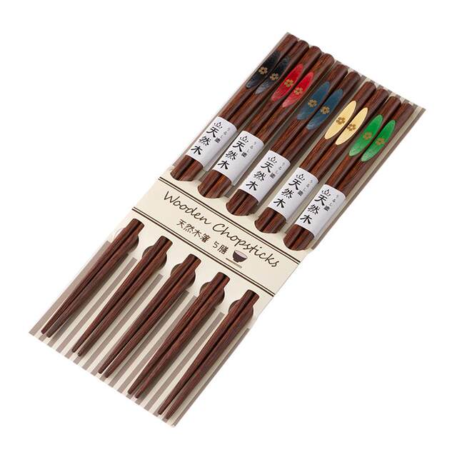 Onlycook household cherry blossom chicken wenge wooden chopsticks