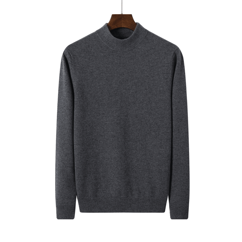 Pure cashmere half turtleneck men's thickened autumn and winter base shirt