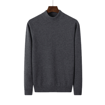 Pure cashmere half turtleneck men's thickened autumn and winter base shirt