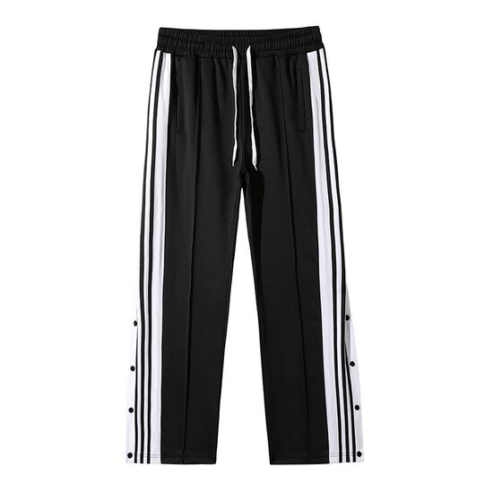 HELIPORT Tarmac Black and White Striped Buttoned Pants