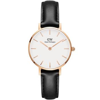 Dw watch women's petite series style leather round watch