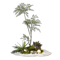 Sen Space Landscaping Corner Under Stairs Nandina Bamboo Decoration Simulated Flowers Artificial Flowers Green Plants Landscape Soft Furnishings