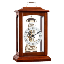German Hemler household mechanical table clock new Chinese style solid wood simple American clock living room decorative ornaments table clock