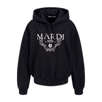 MardiMercredi letter badge embroidered hoodie sweatshirt for men and women college casual and versatile new product