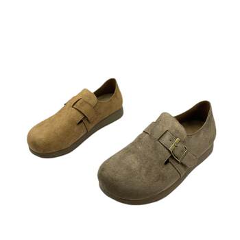 Retro birkenstock shoes 2025 uncupported cabinet and cut off the size of the autumn new style round head cover with deep mouth comfortable women's singles shoes