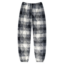 ຊຸດນອນສໍາລັບແມ່ຍິງລະດູຫນາວສາມຊັ້ນ coral velvet quilted warm ສີດໍາ home pants flannel thickened velvet pajama pants ກາງເກງດຽວ