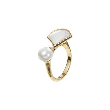 Lilan jewelry nuclear freshwater pearl ring 7-7.5mm new chinese style medium strong light versatile commuting chinese valentine's day hand jewelry