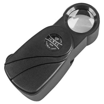 Pull-out 10x handheld magnifying glass