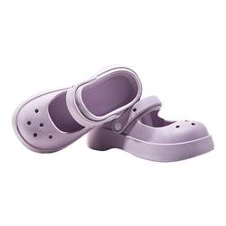 Cream Waffle Toe Half Slippers Women's Summer Outerwear New Anti-Slip Crocs Women's Sandals