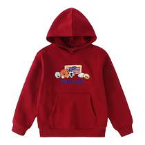 Kappa Kappa childrens sweatshirt 2023 autumn and winter new sports and leisure hooded plus velvet warm sweatshirt for boys and girls