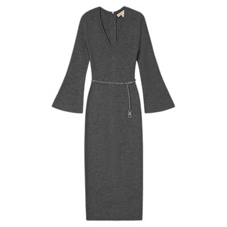 【秋冬新品】MICHAEL KORS MK 女士喇叭袖羊毛针织连衣裙 含腰带