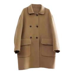 Xu Dake's Double-sided Wool Cashmere Coat Women's Mid-Length 2022 Autumn and Winter New Korean Style Loose Wool Jacket
