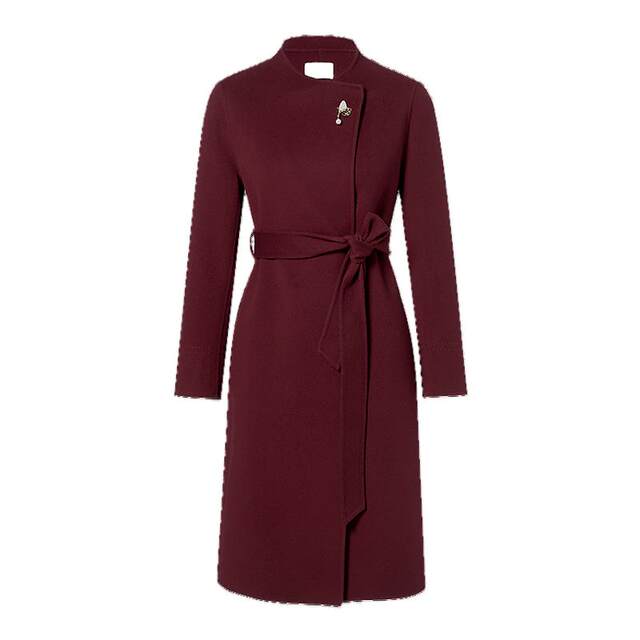 Yingzhi Shangju's beautiful red woolen woolen thick coat