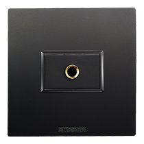 Type 86 wall concealed multimedia home single-port microphone panel black microphone microphone socket panel