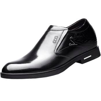 Gaoge men's winter warm plus velvet casual style leather shoes