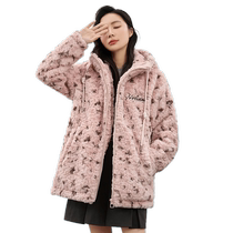 Duck Duck Down Suit Woman 2024 New Pint Plus Suede Thickened Warm Wool Suede Casual Loose Jacket J