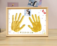 Деревянная рамка для пары + белая грязь + пыленепроницаемость + цифровая ювелирная золотая краска