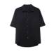 港风垂感冰丝衬衫男短袖宽松黑色高级感夏季薄款ins痞帅衬衣休闲