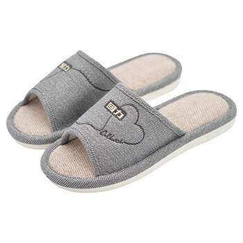 Pull back linen slippers spring and autumn women's indoor home fabric household cotton and linen floor non-slip four-season sandals for men Pull back linen slippers spring and autumn women's indoor home fabric household cotton and linen floor non-slip four-season sandals for men