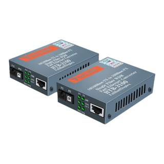 Netlink光纤收发器HTB-3100A-25km单纤单芯单口SC25公里百兆HTB-3100B转RJ45安防监控局域网Fiber Converter