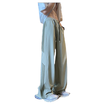 Trendy Three Stripes Ice Silk Pants Boys Summer Thin Teen Trendy Loose Large Size Casual Sports Pants