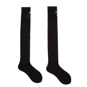 ຖົງຕີນແບບດຽວກັນຂອງ Mona ສີຂາວດຳເຄິ່ງກາງ calf ກາງ calf socks spring and autumn style Japanese style jk uniform velvet long knee-length velvet
