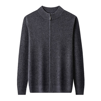 Romon pure cashmere men's knitted zipper cardigan Romon pure cashmere men's knitted zipper cardigan