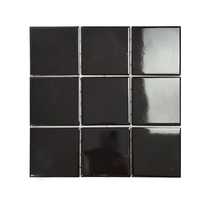 Nine-square white small square tiles black ceramic mosaic bathroom toilet background wall tiles balcony kitchen tiles