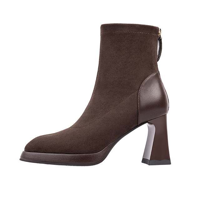 Thick heel fashionable autumn and winter elastic air cushion cushioning versatile