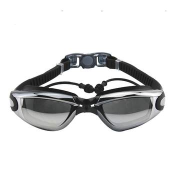 Fipp swimming goggles myopia large frame electroplated swimming goggles with earplugs