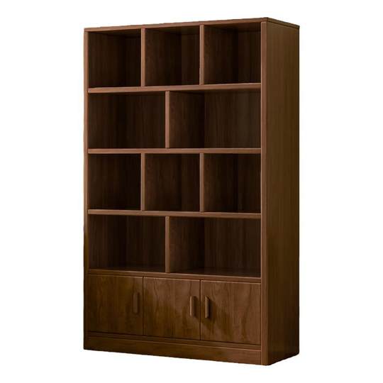 Cave à vin bois massif contre mur salon