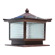 Solar column head lamp outdoor waterproof garden courtyard lamp outdoor villa door post lamp wall lamp 1713