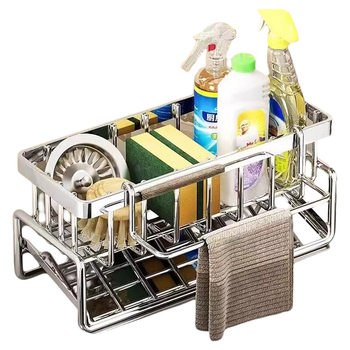 Wall-mounted sponge rag storage rack