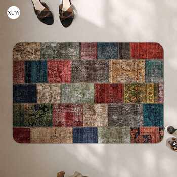 Ethnic retro persian bathroom bathroom floor mat anti-slip water absorbent soft cushion kitchen carpet