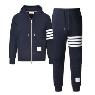 秋冬季tb运动套装男卫衣卫裤加绒拉链连帽衫修身纯棉休闲女情侣装