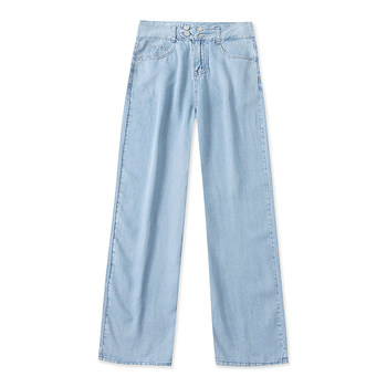 ຊັກຜ້າຝ້າຍຂາກວ້າງ jeans ພາກຮຽນ spring ແລະດູໃບໄມ້ລົ່ນຄົນອັບເດດ: ແມ່ຍິງໃຫມ່ ແອວສູງ zipper ປຸ່ມກົງບາງໆ 33362