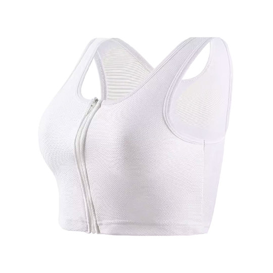 Women's zippered underwear with large breasts and small super flat zipper vest