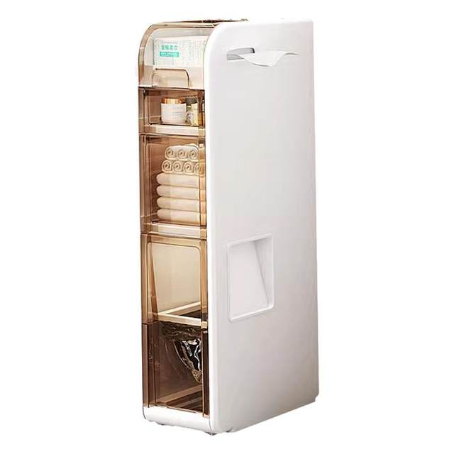 No installation and storage cabinet with trash can