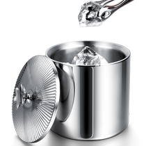 Modern MODERN light luxury double-layer ice bucket ice cube storage bucket stainless steel commercial creative champagne bucket red wine chilled