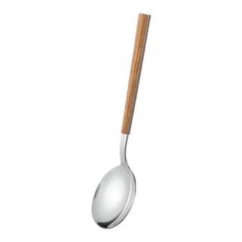 Miniso miniso spoon stainless steel wood color tea spoon round spoon home children's rice spoon personal fork