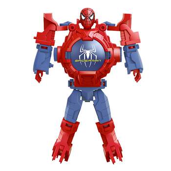 Spider-Man Transformation Children's Electronic Watch Toy Student Projection Cartoon Transformation Manwe Transformation Robot Boy