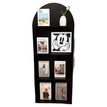 Floor-standing book and newspaper shelf multi-layer magazine storage display shelf