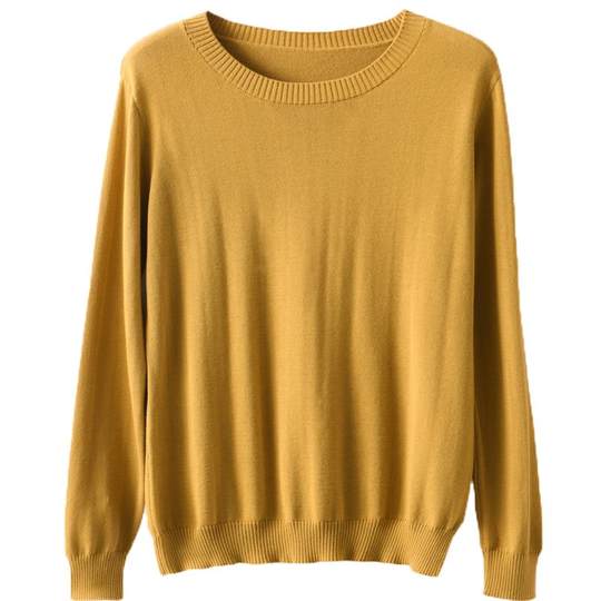 Clearance of 100% pure cotton sweater for women round neck long sleeves