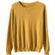 Clearance of 100% pure cotton sweater for women round neck long sleeves