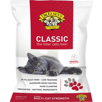 Dr. Elsey’s Bentonite Cat Litter Super Hard Clumping Red Label 18 lbs. Does not bring out little dust